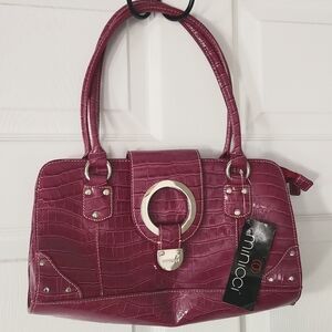 NWT Minicci Purple Faux Croc Handbag